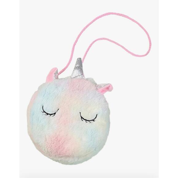 🦄 Unicorn Crossbody Purse for Kids Child Plush Fluffy Soft Rainbow Bag Glitter - Picture 1 of 6